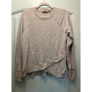 Athleta Women’s Crew Neck Criss Cross Long Sleeve Sweatshirt Top‎ Size M Beige